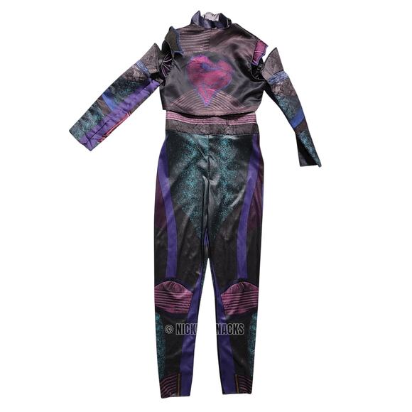 Disney Descendants 3 Mal Girls Costume Purple Jumpsuit Kids Size L 10/12 - Picture 4 of 8